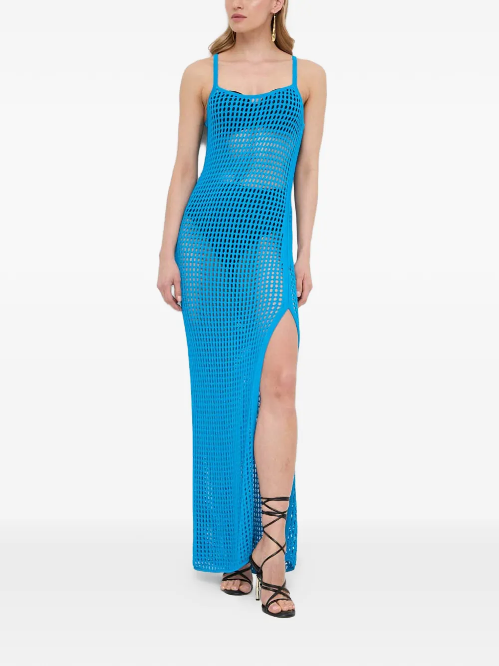Patrizia Pepe Square-neck Beach Dress In Blue