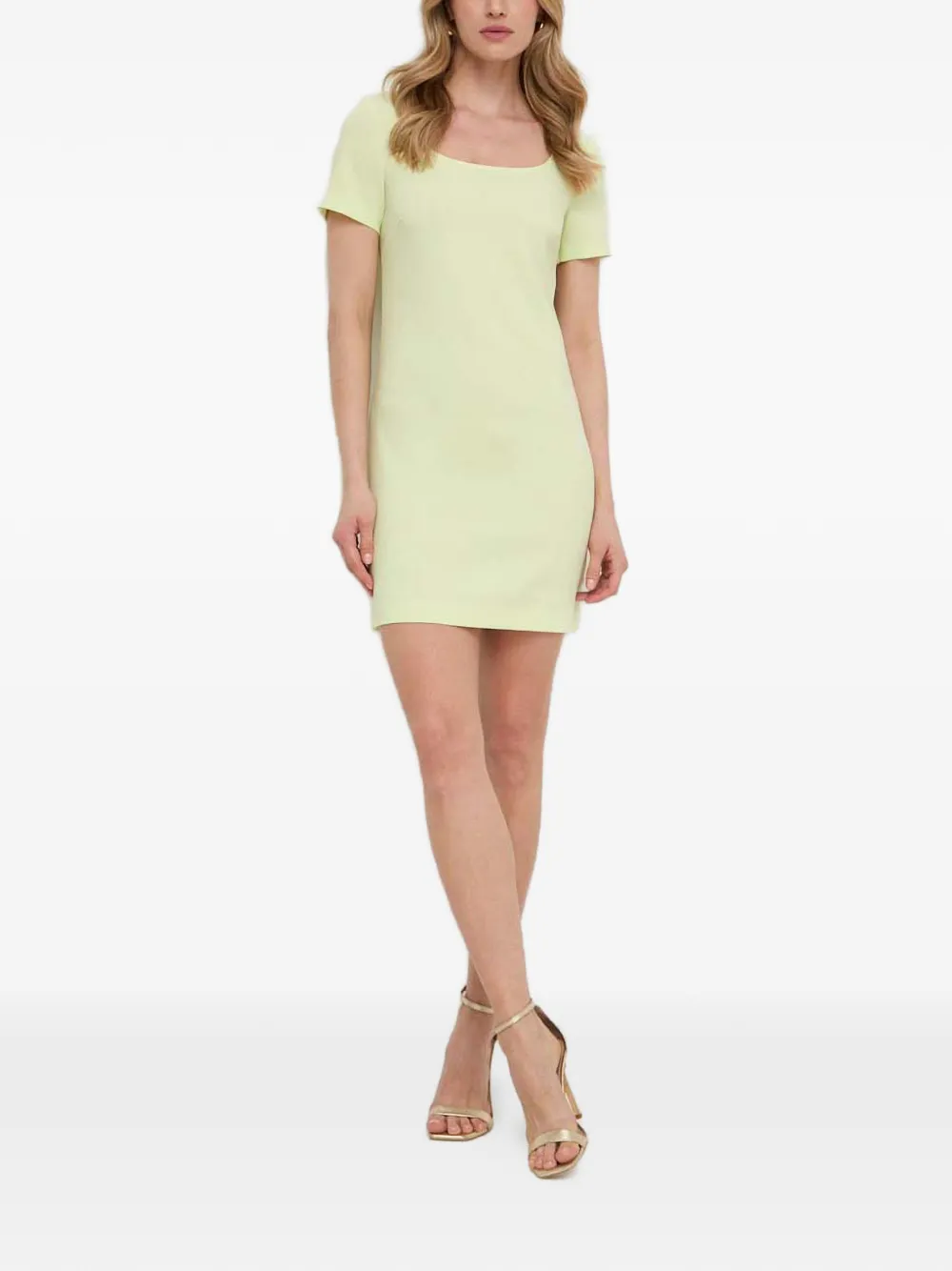 Patrizia Pepe cut-out short-sleeve mini dress - Geel