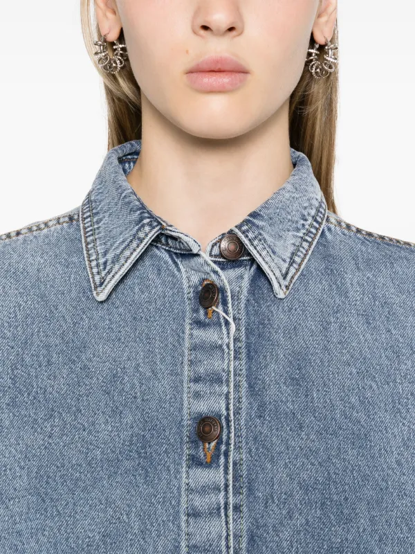 Magda Butrym button-up Denim Overshirt | Blue | FARFETCH