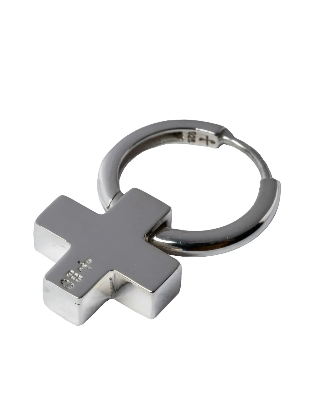 Parts Of Four Cross-charm Hoop Earring In Silver