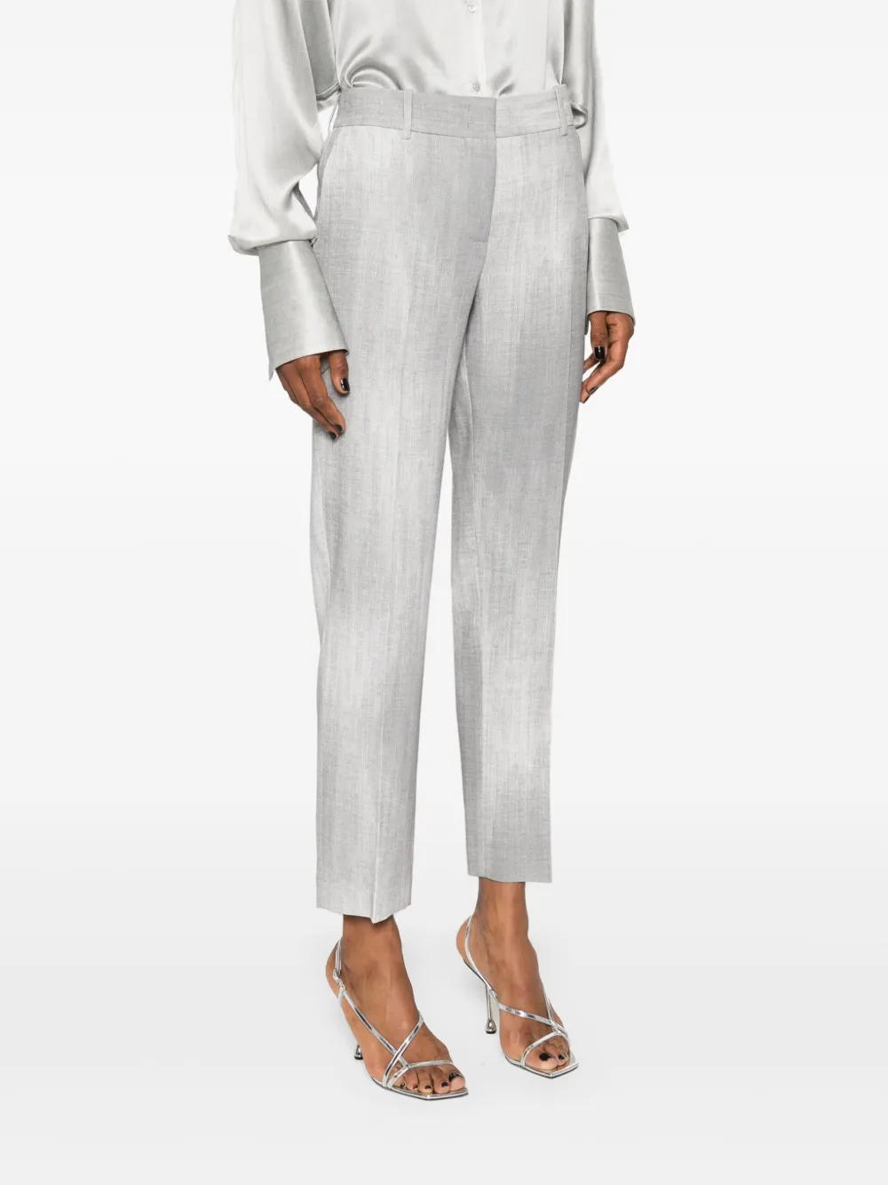Ermanno Scervino Pantalon met gerafelde print Grijs
