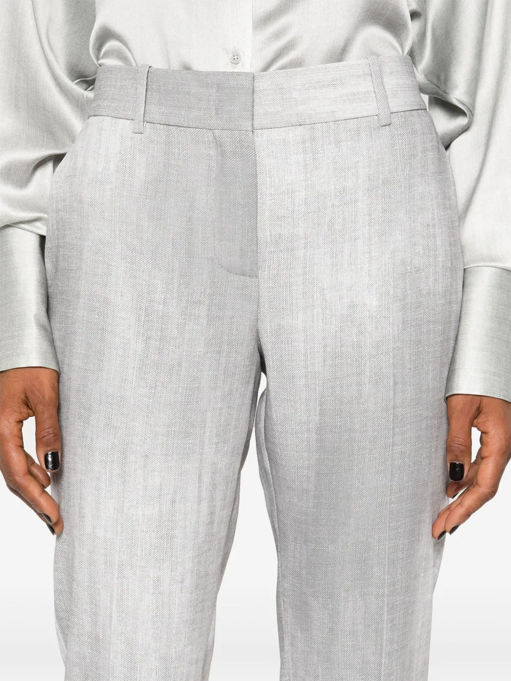 Ermanno Scervino Pantalon met gerafelde print Grijs