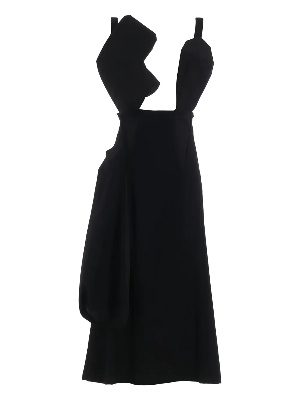Yohji Yamamoto cut-out wool dress Zwart