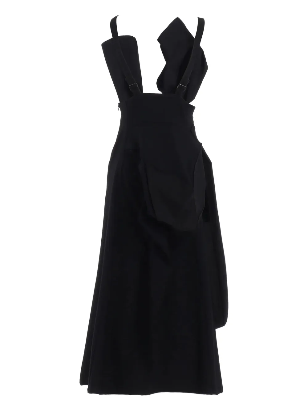 Yohji Yamamoto cut-out wool dress Zwart