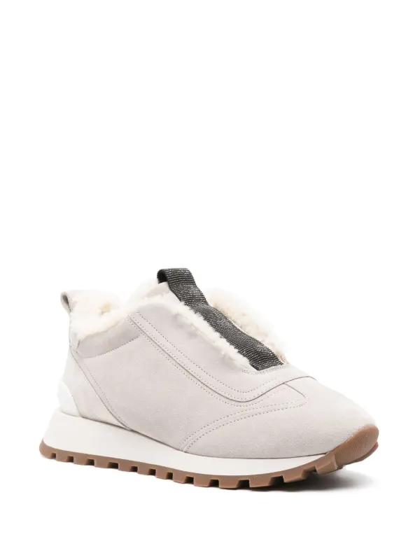 Brunello Cucinelli Monili chain-detail Suede Sneakers