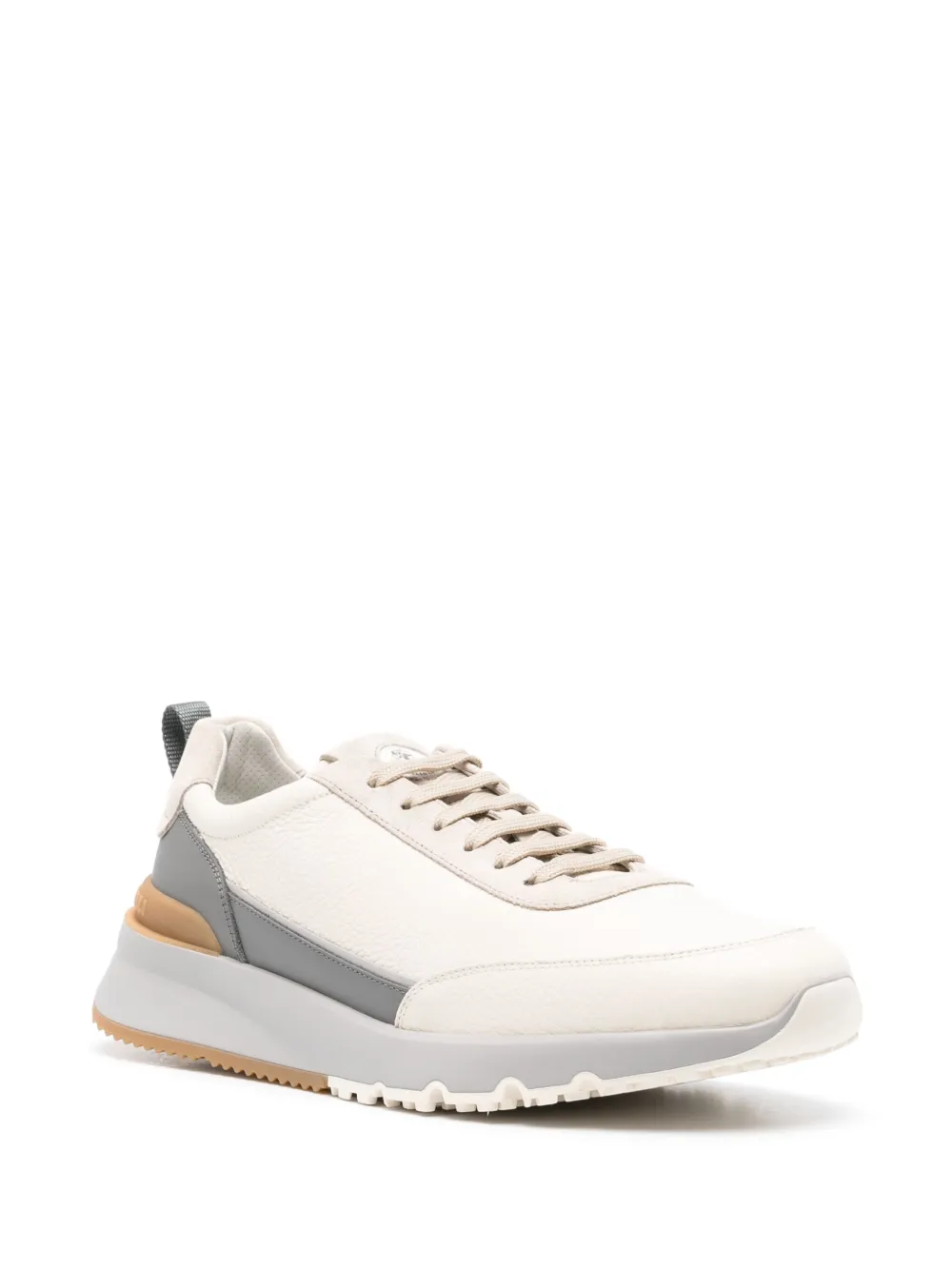 Brunello Cucinelli embroidered-logo leather sneakers | Low-Tops | Image 2