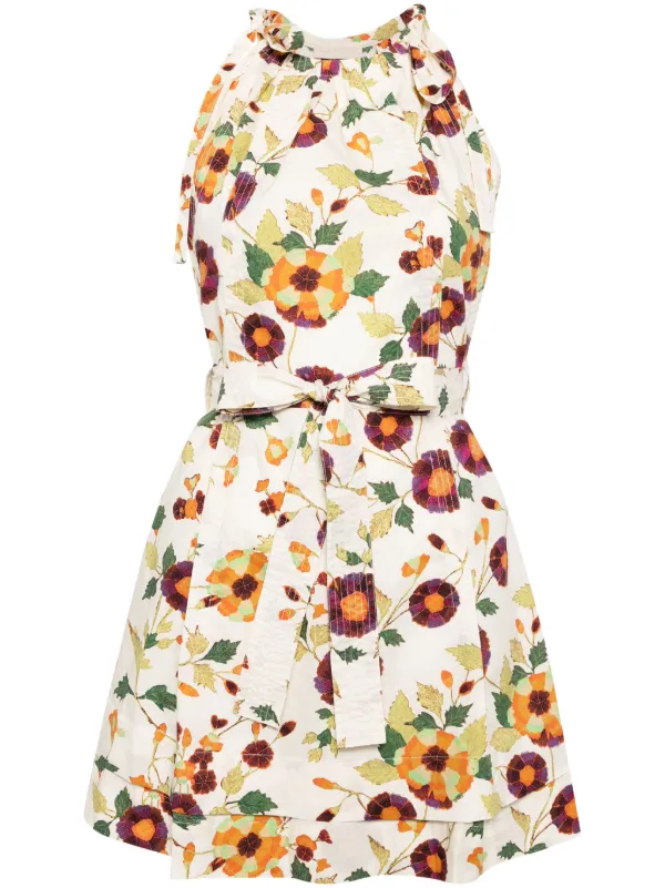 ■ULLA JOHNSON フローラル プリント コットン ミニドレス Ulla Johnson Floral-Print Cotton-Poplin Mini Dress In