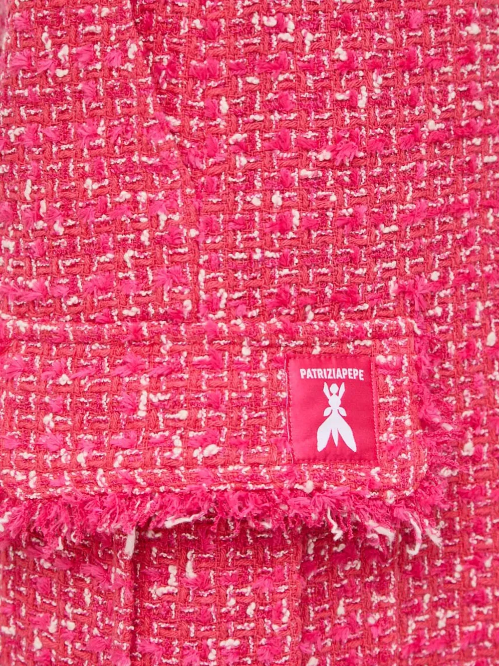 Patrizia Pepe Frayed Tweed Shorts In Pink