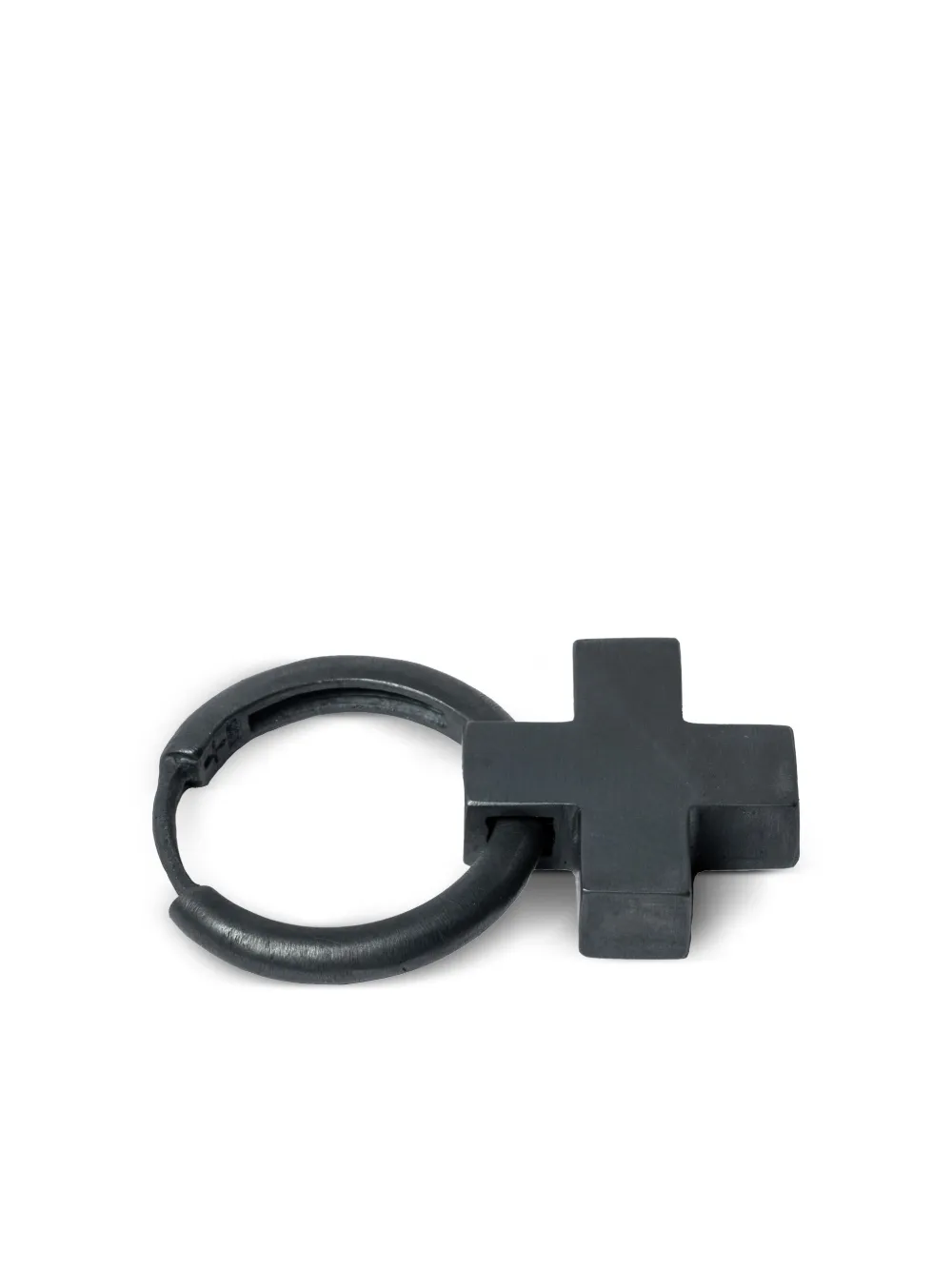 Parts of Four cross-charm hoop earring - Zwart
