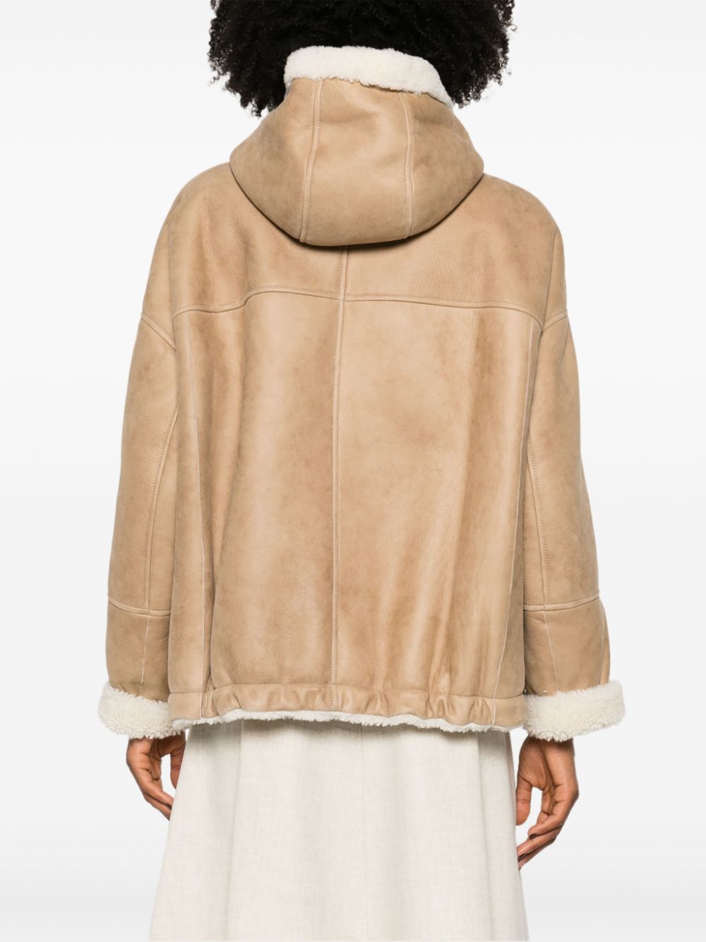 Brunello Cucinelli faux-shearling trim suede jacket Women