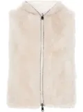 Brunello Cucinelli faux-fur hooded gilet - Neutrals