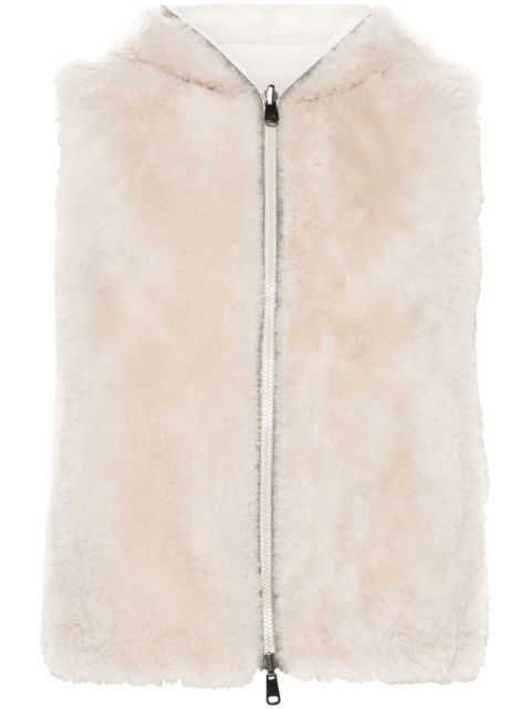 Brunello Cucinelli faux-fur hooded gilet Women