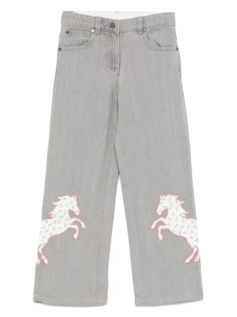 Stella McCartney Kids جينز بأبليكة حصان