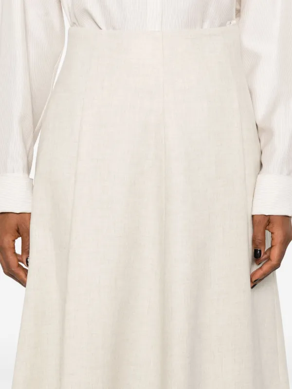 Brunello Cucinelli プリーツ Aラインスカート | ニュートラル