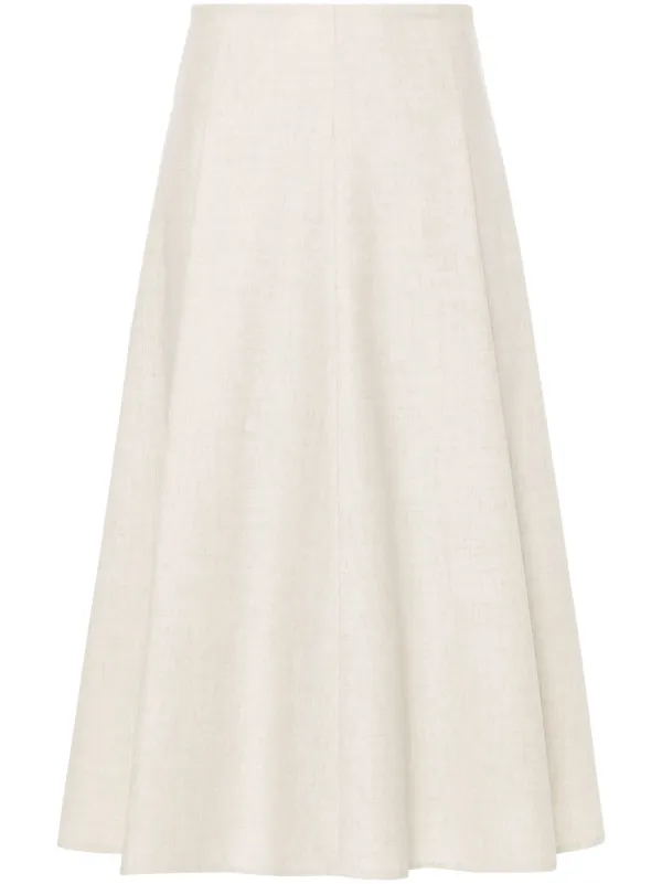 BRUNELLO CUCINELLI プリーツスカート 36 Brunello Cucinelli - Gray Pleated Zip Front Skirt