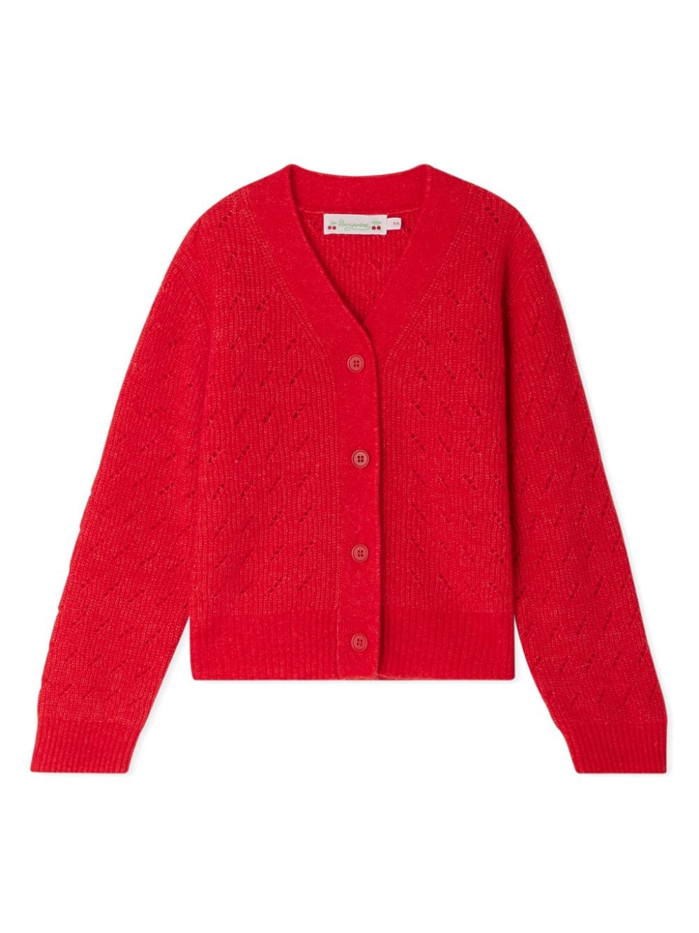 Shop Bonpoint Gemina V-neck Cardigan In Red