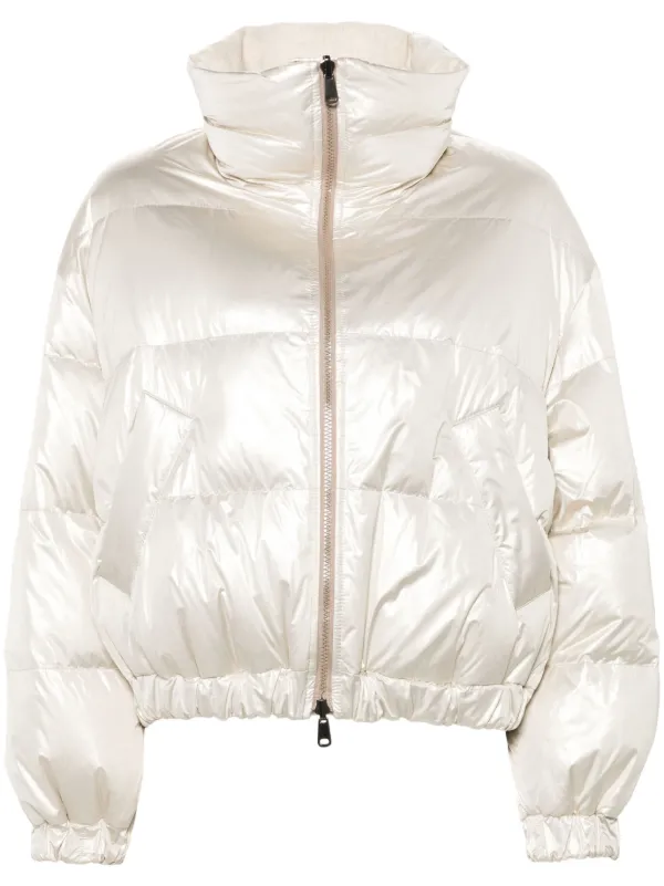 Brunello Cucinelli Zip-up Puffer Jacket in White
