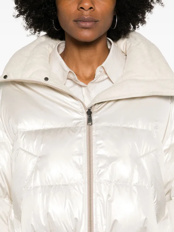 ダウンジャケット・コート BRUNELLO CUCINELLI Women Bubble Jackets MG9277778C7720 White Brunello Cucinelli zip-up Puffer Jacket | White | FARFETCH PT