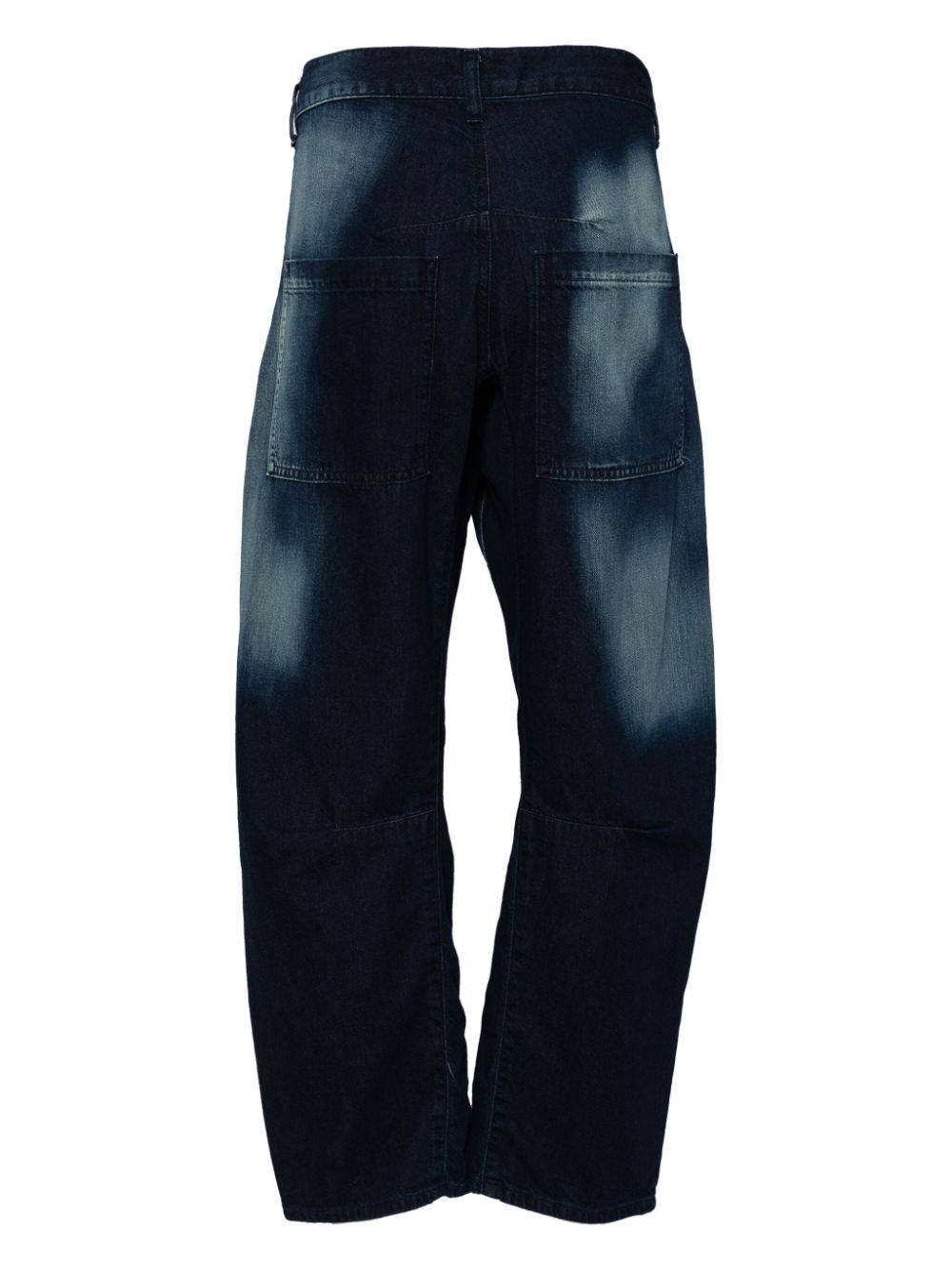 Y's Gusset jeans met wijde pijpen en stippen - Blauw