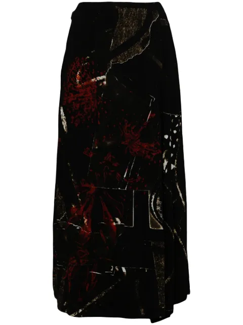 Y's graphic-print cropped trousers
