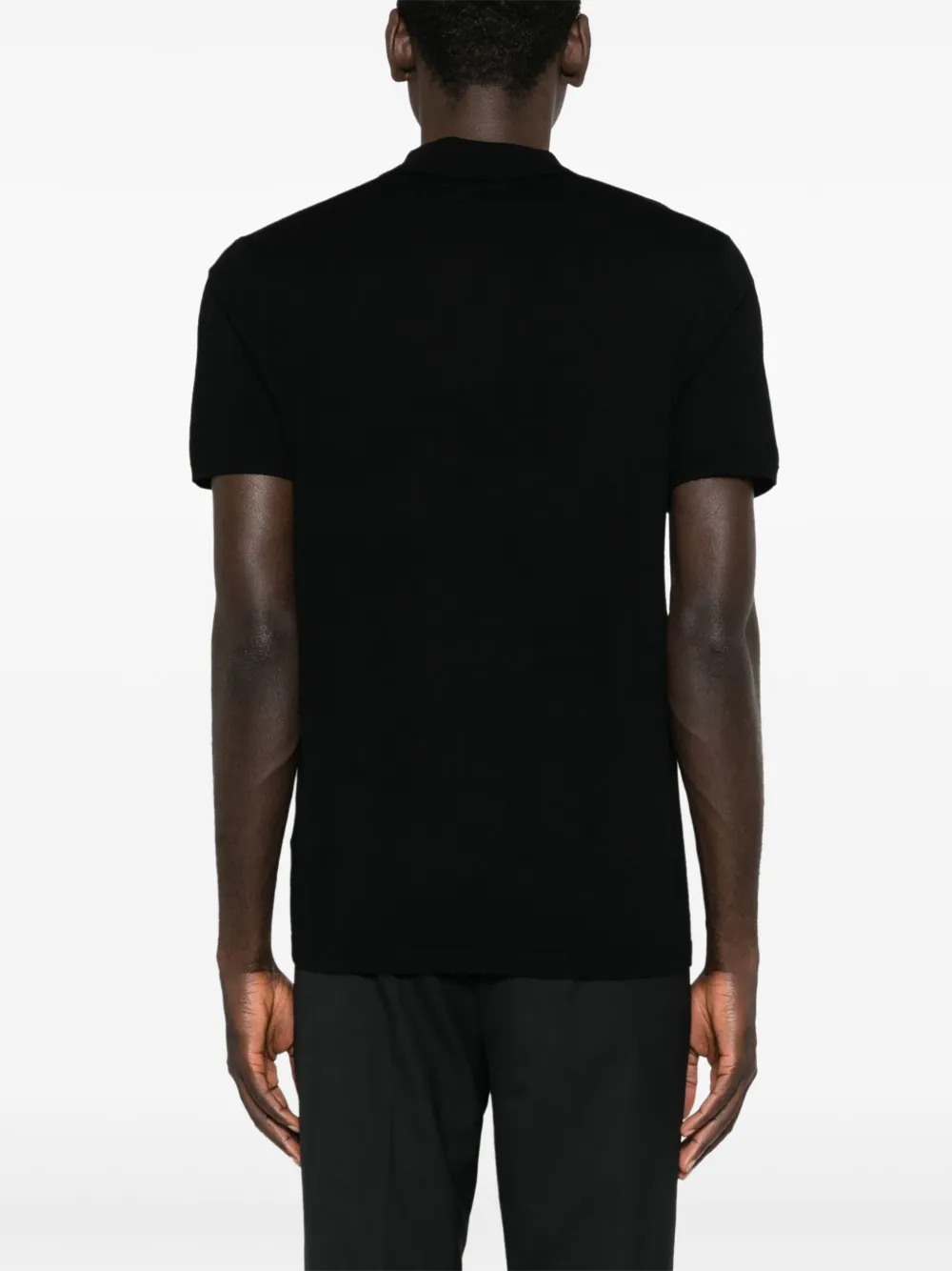 Allsaints Mode Merino Wool Polo Shirt In Black