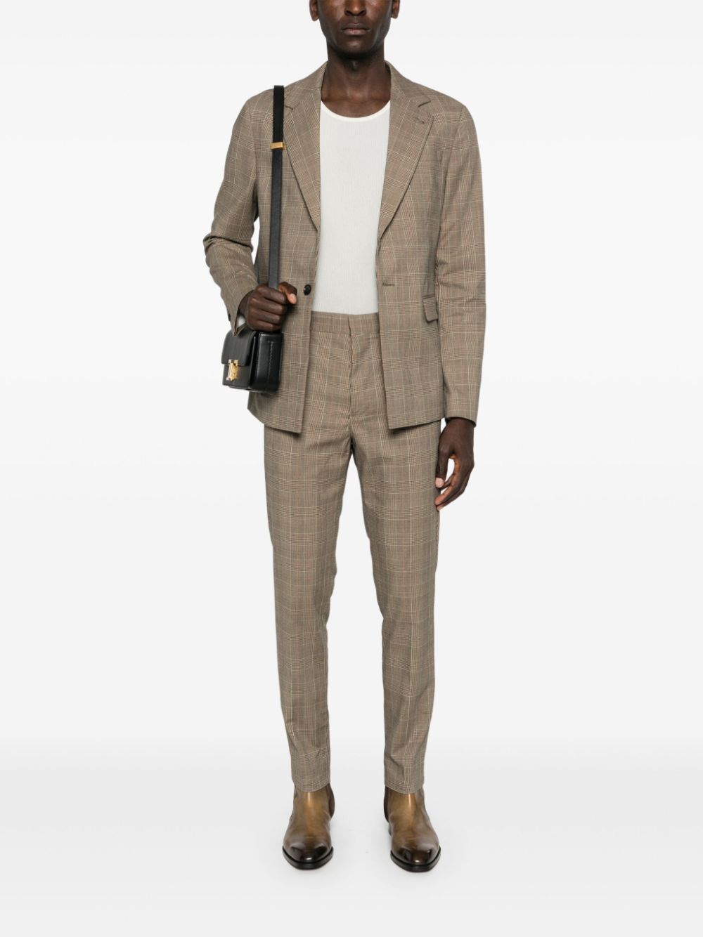 Shop Allsaints Maffrett Fine-check Blazer In Neutrals