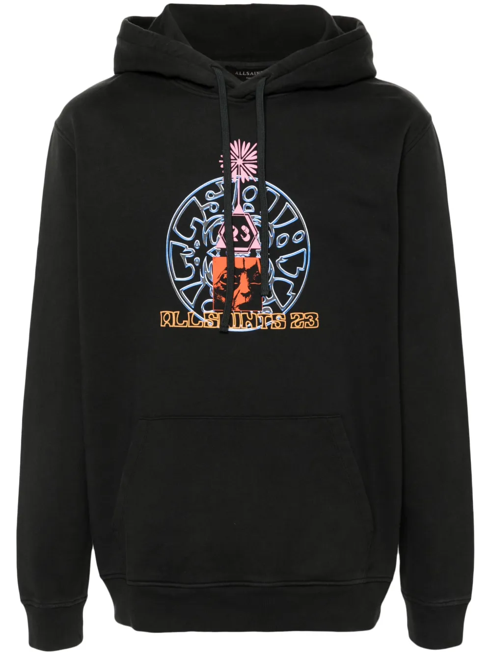 AllSaints Dimension katoenen hoodie Zwart