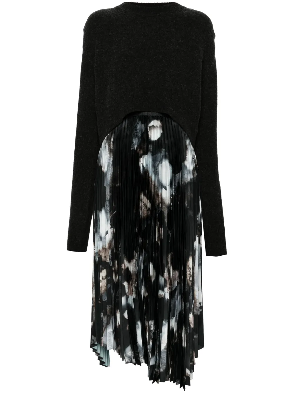 AllSaints Leia jurk met geplooide rok Grijs