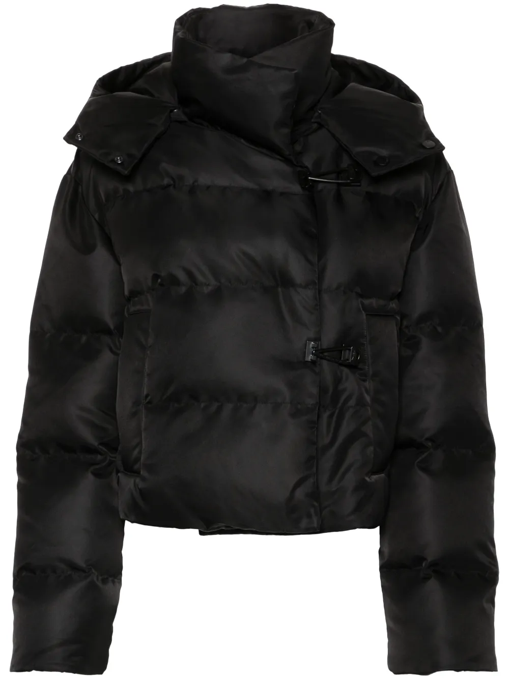 Shop Allsaints Hooded Puffer Jacket In 黑色