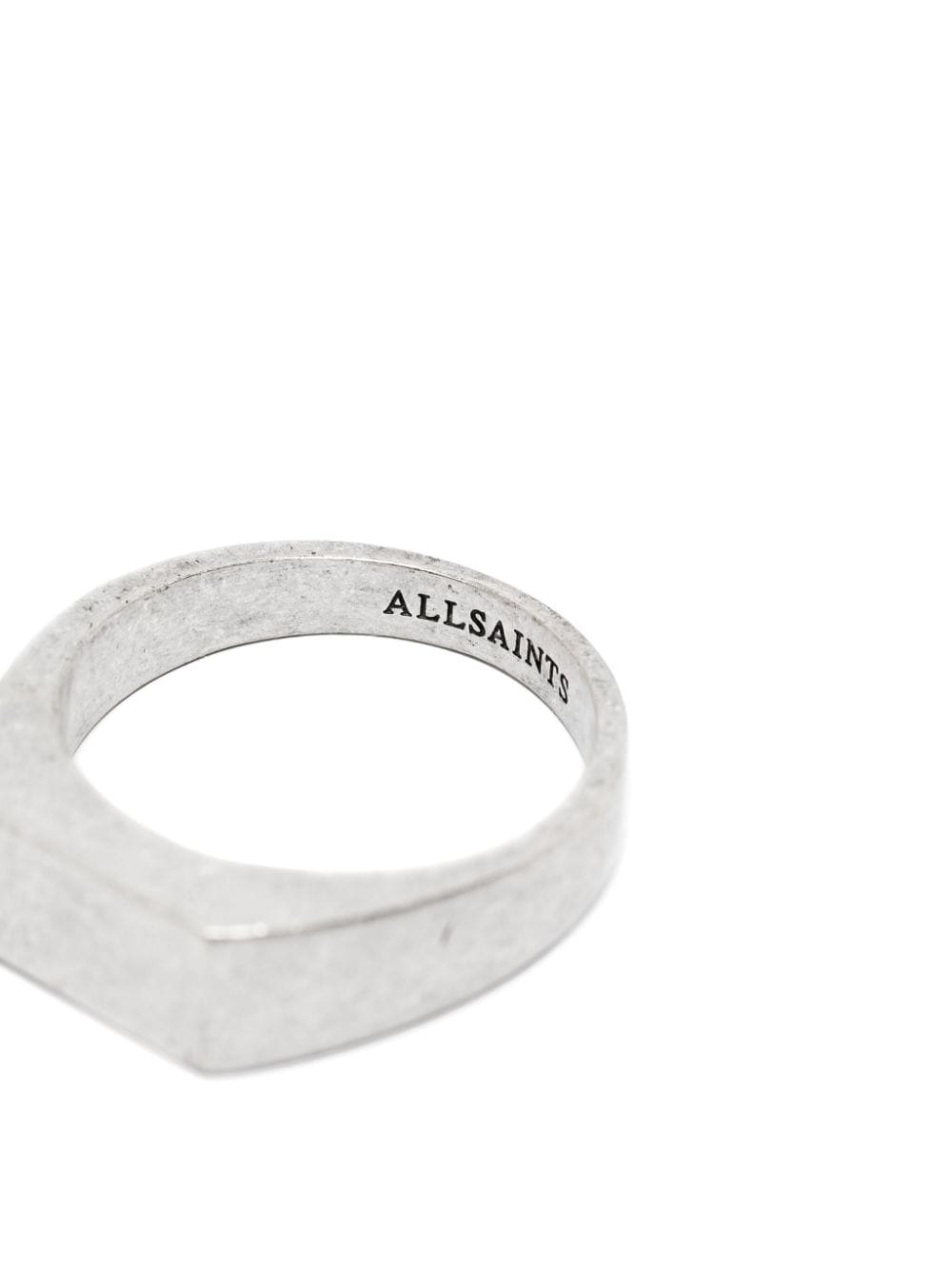 Shop Allsaints Logo-engraved Sterling Silver Ring