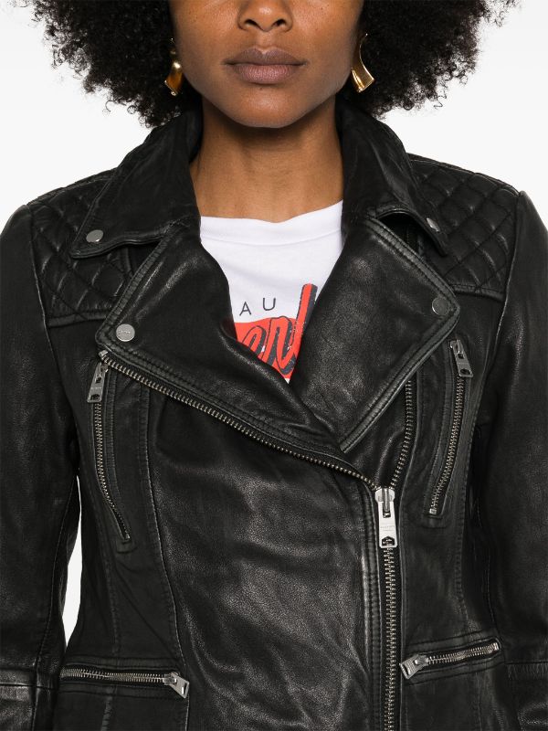 AllSaints Cargo Distressed Biker Jacket Black FARFETCH AO