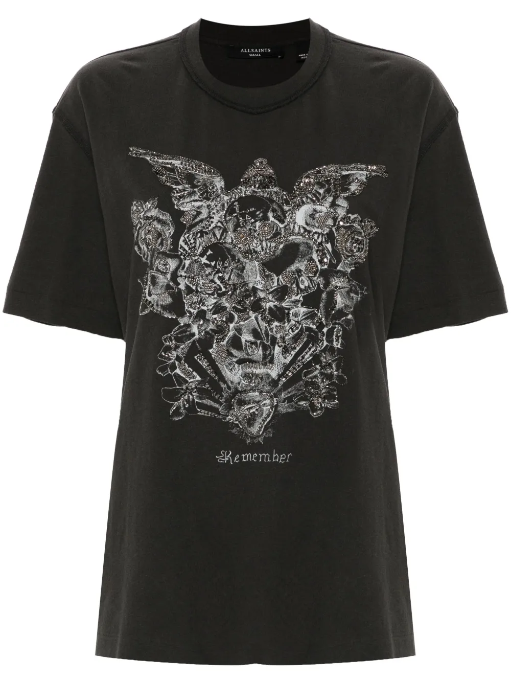 AllSaints Covenant T-shirt met kralen Grijs