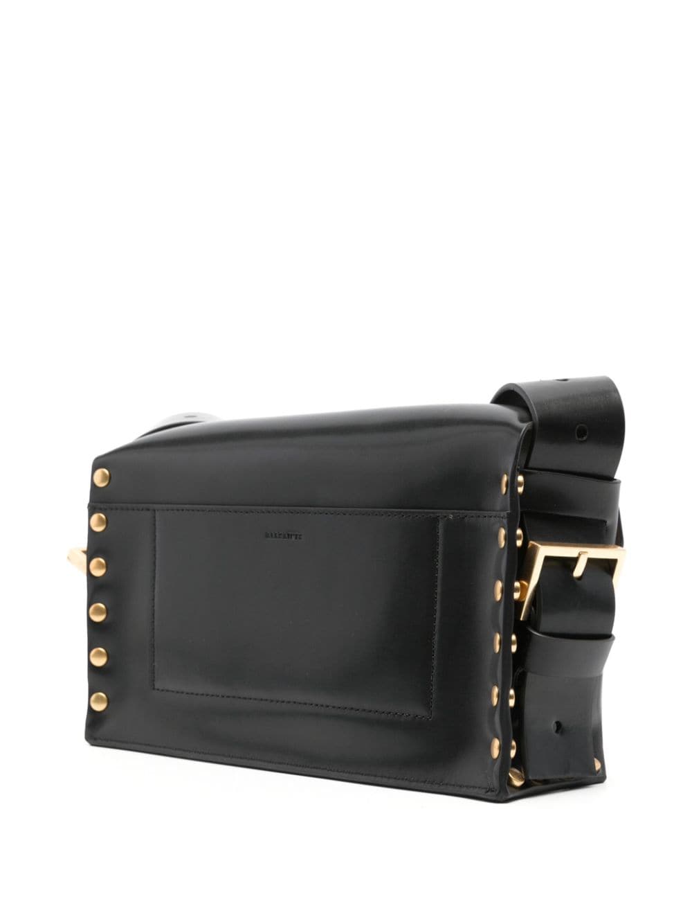 Shop Allsaints Miro Leather Crossbody Bag In 黑色