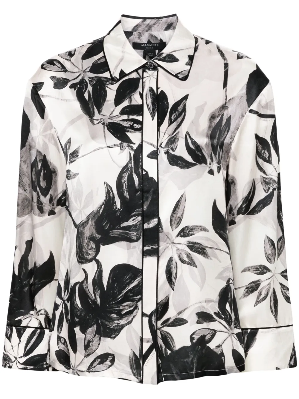 Shop Allsaints Sofi Jackie Shirt In Neutrals