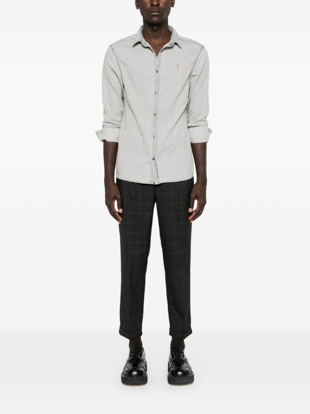 AllSaints Gleason denim overhemd - Grijs