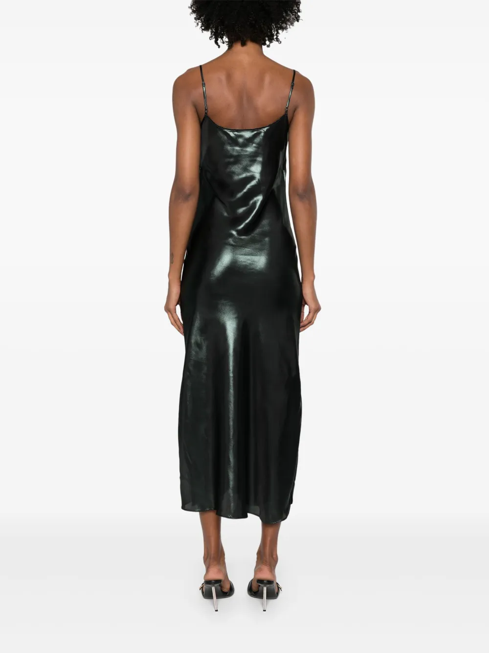 AllSaints Hadley jurk met gedrapeerde hals Groen