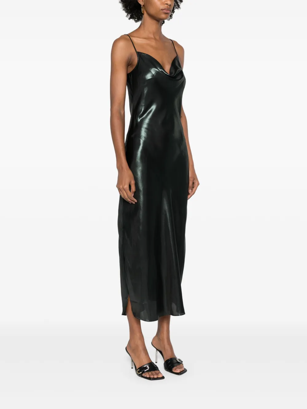 AllSaints Hadley jurk met gedrapeerde hals Groen