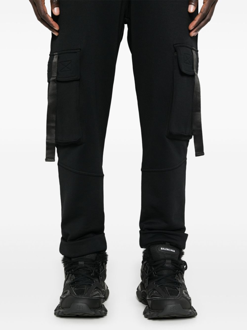 Shop Balmain Logo-lettering Cargo Pants In Black