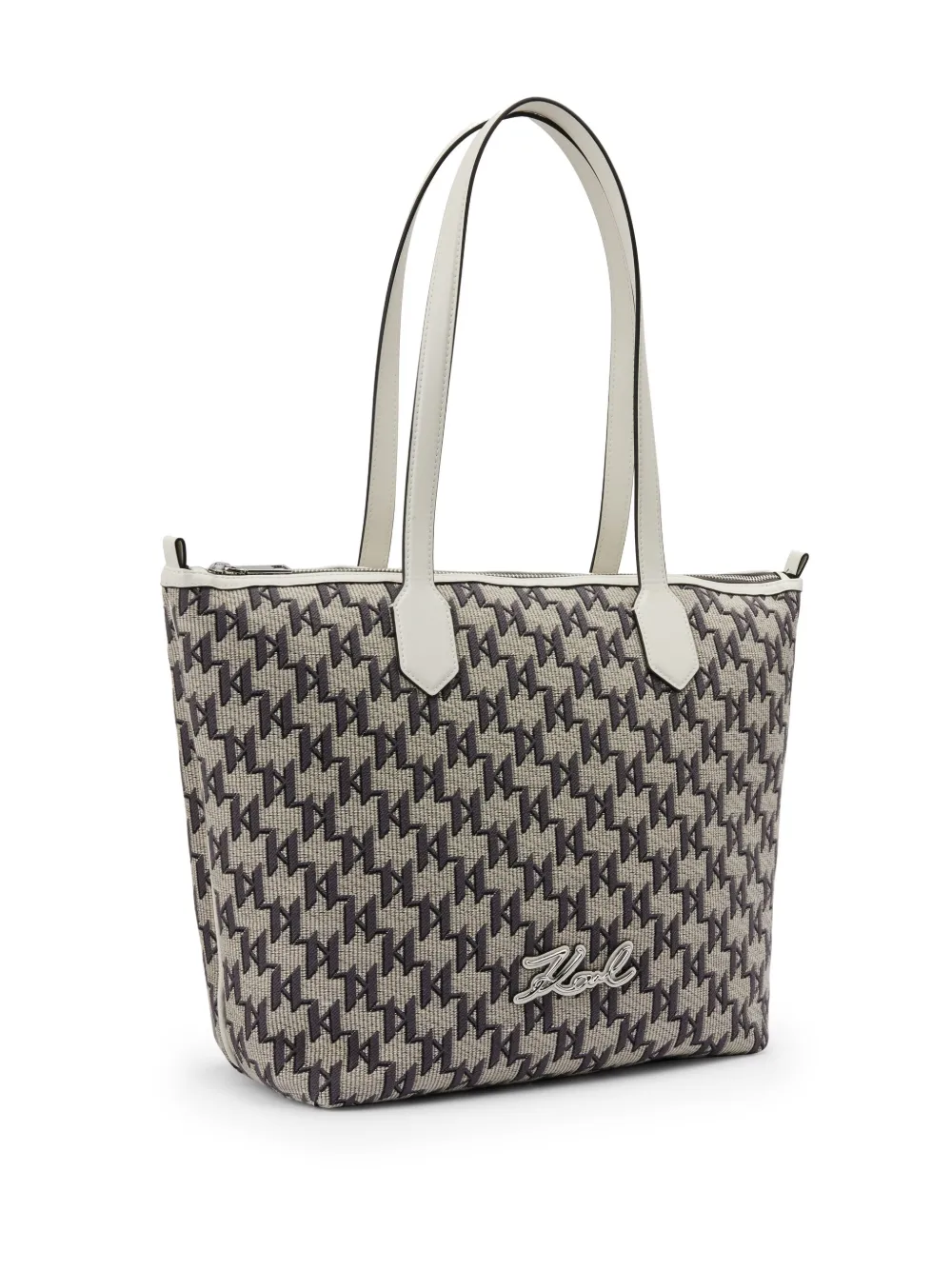 Karl Lagerfeld Medium Signature shopper met jacquard Grijs