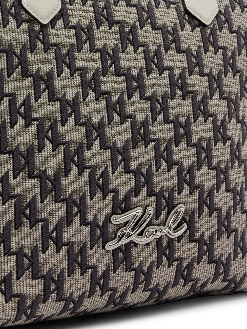 Karl Lagerfeld Medium Signature shopper met jacquard Grijs