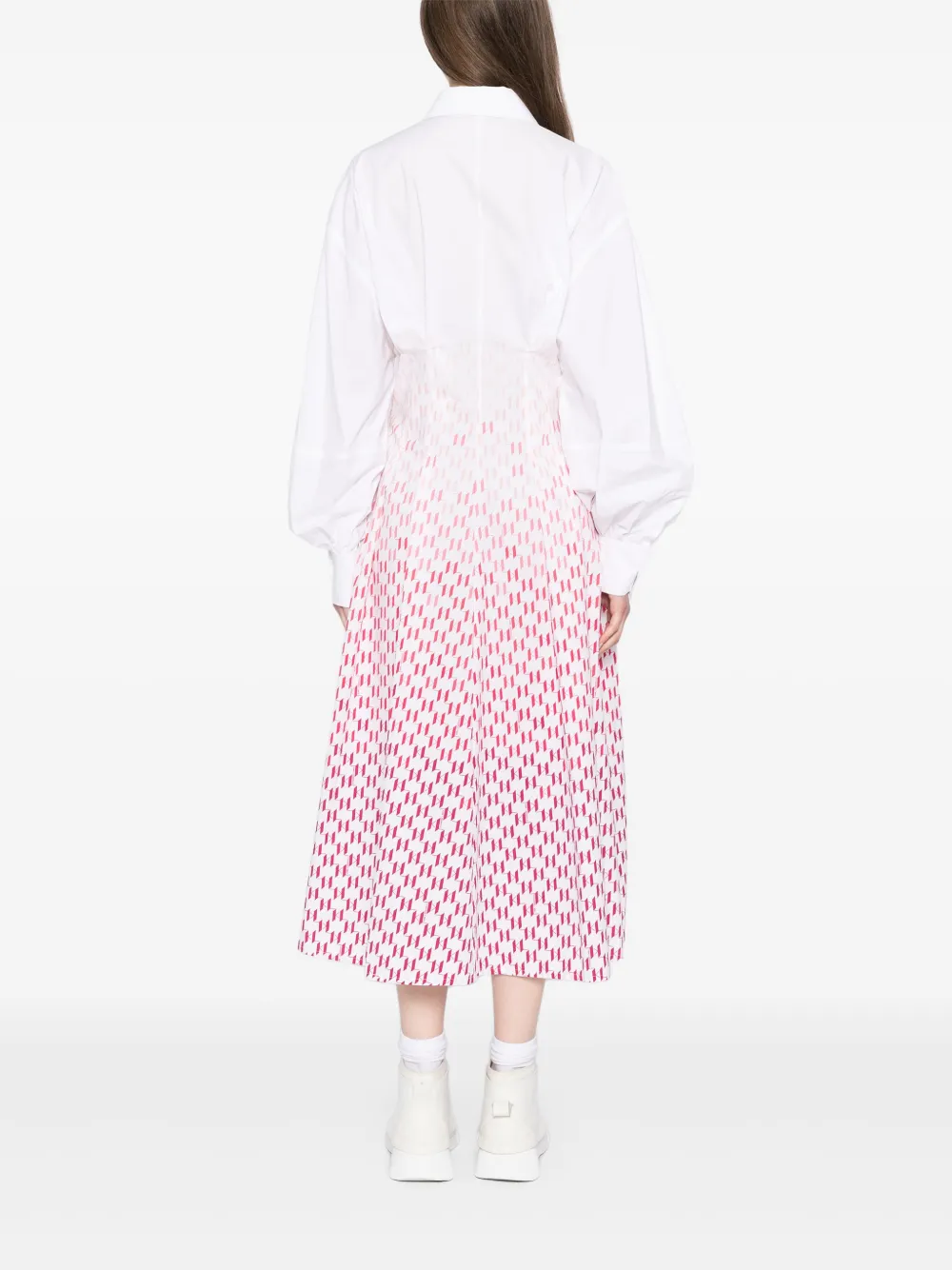 Karl Lagerfeld Gedegradeerde blousejurk Wit