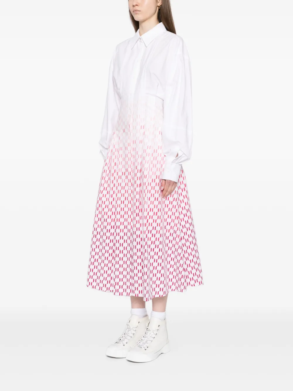 Karl Lagerfeld Gedegradeerde blousejurk Wit