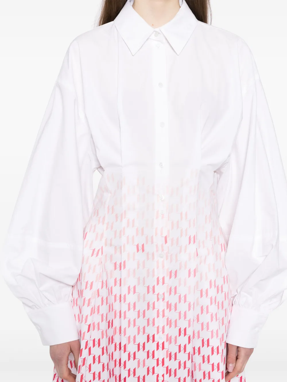 Karl Lagerfeld Gedegradeerde blousejurk Wit