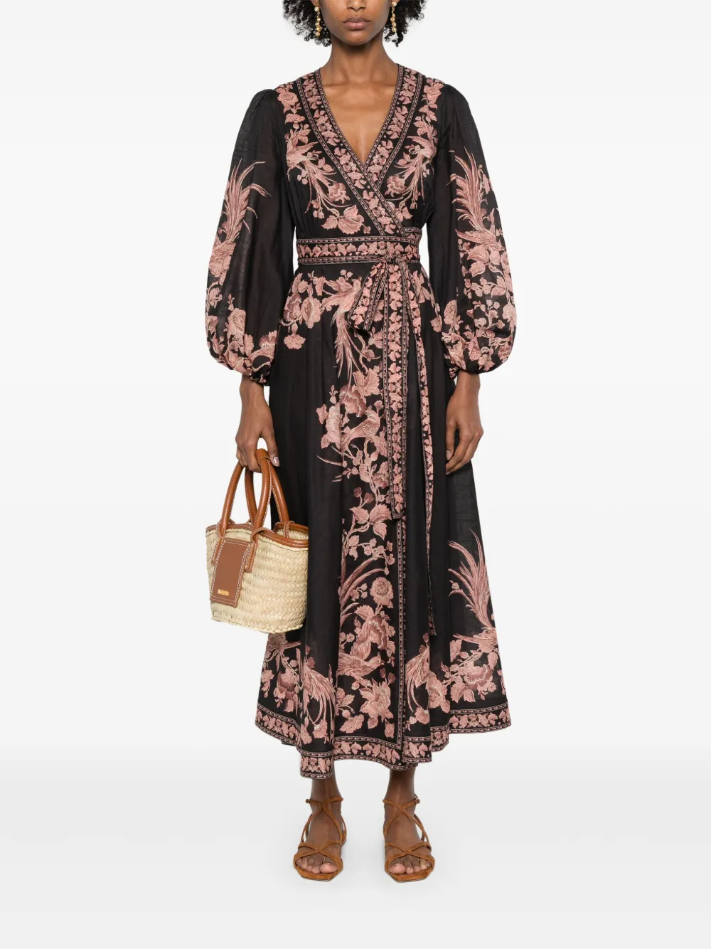 ZIMMERMANN Waverly mini-wikkeljurk - Zwart