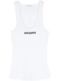 Patrizia Pepe logo-embroidered cotton top - White