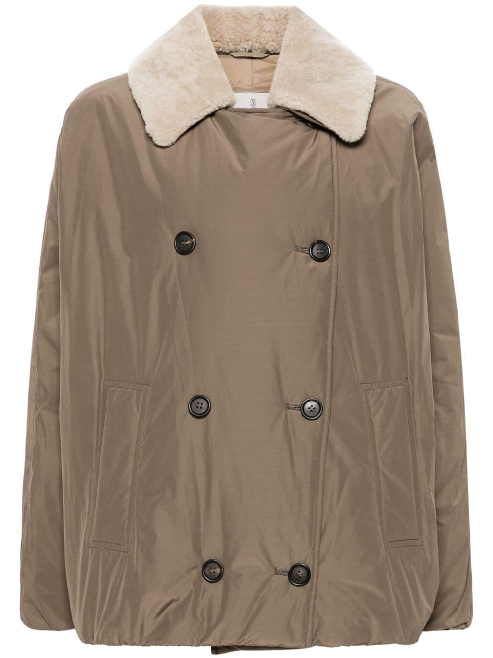 Shop Brunello Cucinelli Detachable-collar Down Jacket In C8909