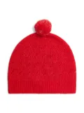 Bonpoint Talina pointelle-knit pompom beanie - Red