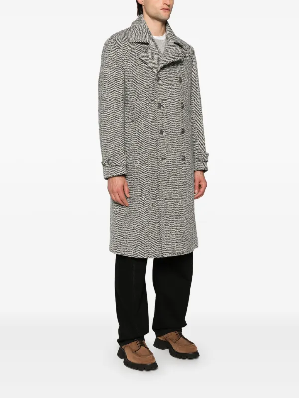 Brunello Cucinelli herringbone-pattern double-breasted Coat
