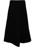 Y's wool double skirt shorts - Black