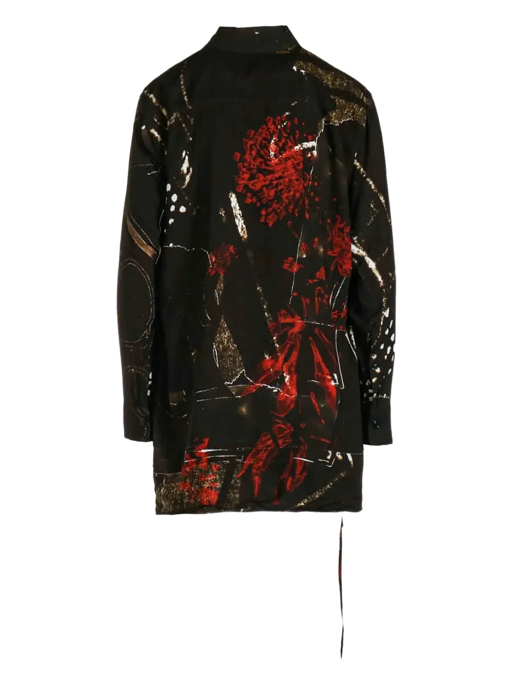 Y's abstract-print asymmetrical shirt Zwart